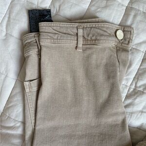 Zara marine Beige Straight-Leg Pants